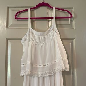 Like an angel, white maxi dress with lace details